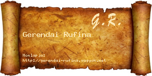 Gerendai Rufina névjegykártya